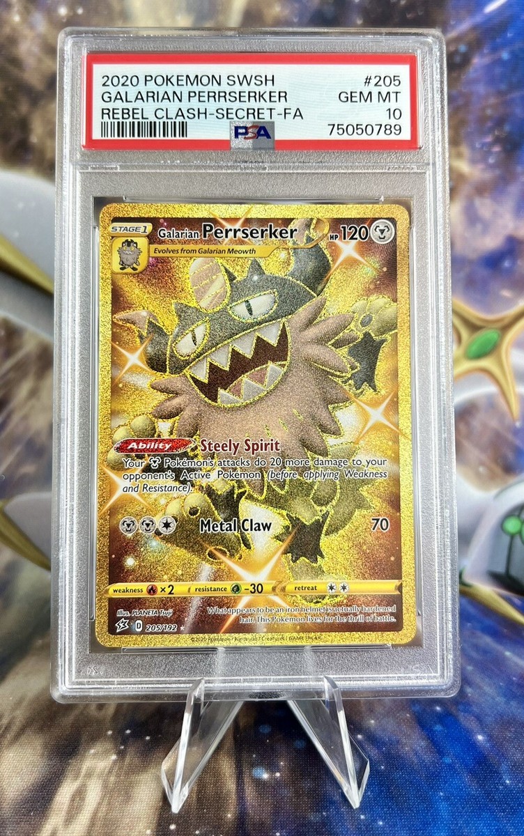 2020 Pokemon Rebel Clash Galarian Perrserker #205 Rare Full Art PSA 10 Gem Mint 2020 Pokemon Rebel Clash Galarian Perrserker #205 Rare Full Art PSA 10 Gem Mint