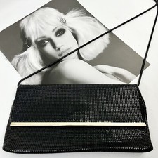 Vintage GLOMESH ladies handbag - converts to a clutch - black / gold - c1980s