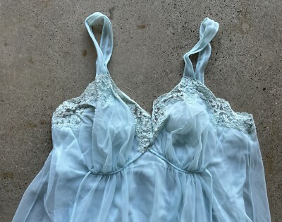Vintage 1960s Artemis Blue Nylon Lace Slip Dress / Nightgown Size 36 Made in USA | eBay Vintage 1960s Artemis Blue Nylon Lace Slip Dress / Nightgown Size 36 Made in USA | eBay