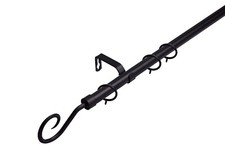 19 mm Extendable Metal Curtain Poles Black & Silver Colours Beautiful Designs
