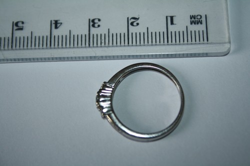 100% Genuine MHJ 10K Solid White Gold 0.45cts Diamonds Eternity Ring Sz.6 L1/2 - Picture 6 of 8
