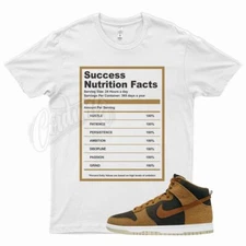 White SUCCESS T Shirt for N Dunk PRM Dark Russet Wheat Mocha Air Force Brown