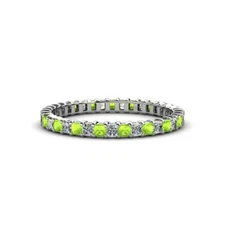 TriJewels Peridot & Diamond Eternity Band 1 5/8 ctw  in 14K Gold JP:33643