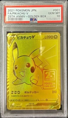 Pokemon Card 25th PSA10 certified Pikachu V 001/015 golden box | eBay