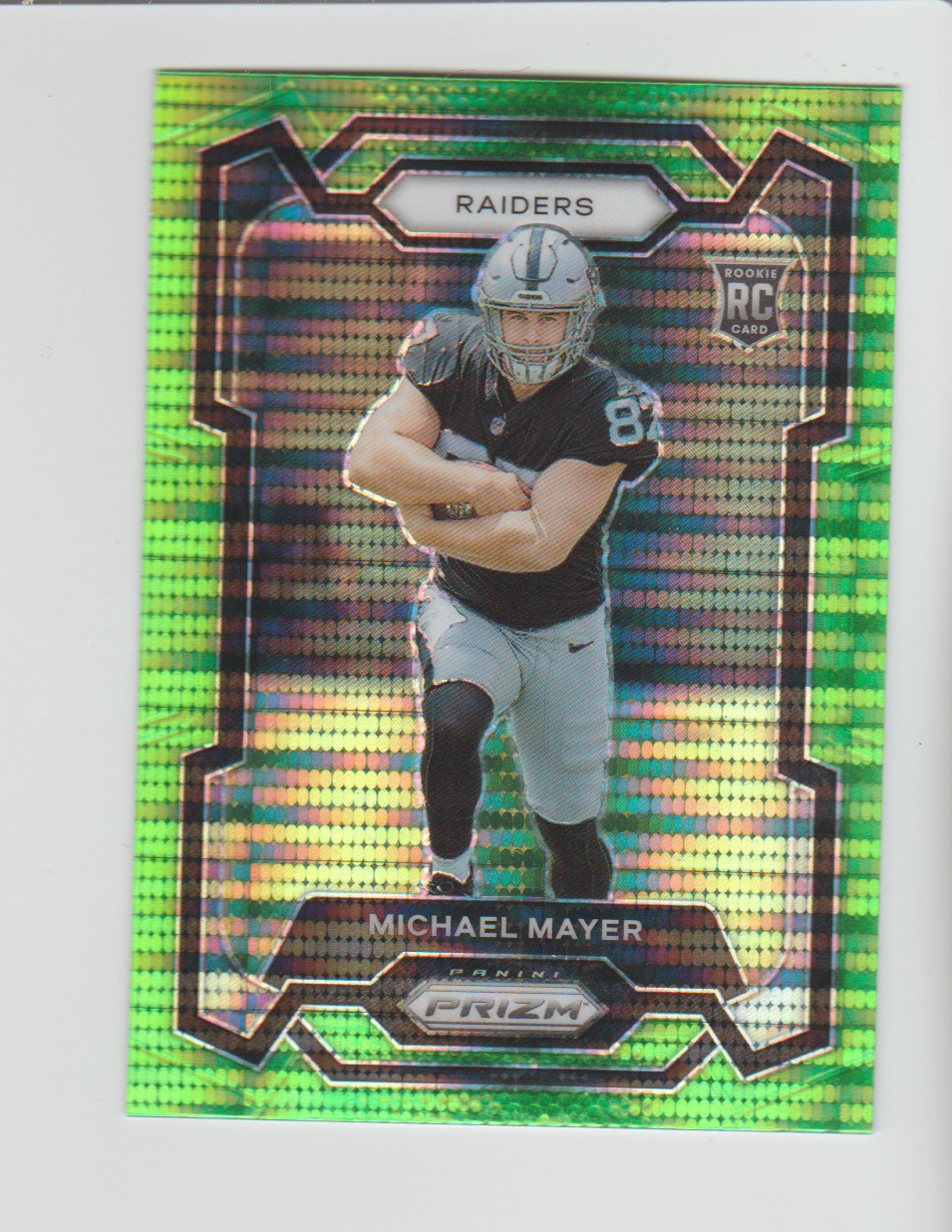 2023 Panini Prizm Green Wave #361 Michael Mayer RC, Notre Dame Fighting Irish