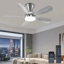 Ceiling Fans with Lights, 33 Inch Low Profile Ceiling Fan with Light and Remote