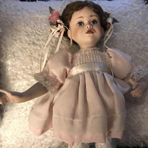 Vintage Porcelain Doll Braided Hair 14”Party For Sarah 8136-H NOS Shoe Decor Mis