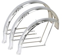 26" OG LOWRIDER FLARED STEEL STANDARD CONVERSION KIT FENDER SET CHROME