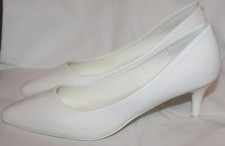 BRAUTSCHUHE ABEND PUMPS Leder Optik weiss 66-70