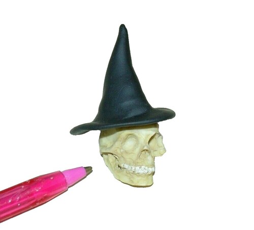 Miniature Halloween Gingerbread House - Clay Dollhouse Accessory With Spider Web Decor