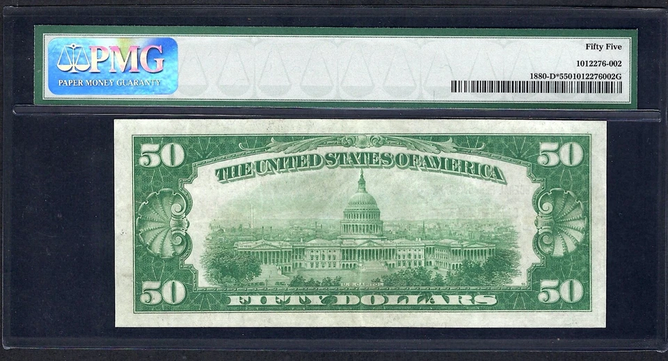 🇺🇸 1929 $50 FRBN "CLEVELAND" ♚♚STAR♚♚  ♚♚STAR♚♚  PMG ABOUT UNC 55 SCARCE - Image 2 of 2