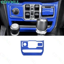 Cigarette Lighter Storage Box For Jeep Wrangler JL JT 2018-23 Blue Carbon Fiber