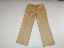 Talbots Women's Wide Leg Dress Pants Size 14 Tan Beige 32" Inseam Linen Silk