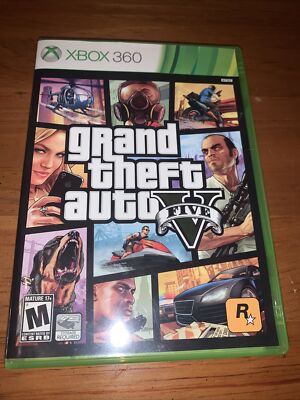 GRAND THEFT AUTO V FIVE 5, COMPLETE XBOX 360 VIDEO GAME WITH MANUAL & MAP