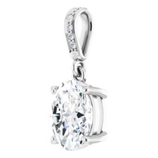 2.25 Carat Oval Moissanite Pendant in 14k Gold