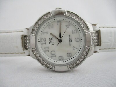 JVD Steel Women's White Buckle Band Analog Watch