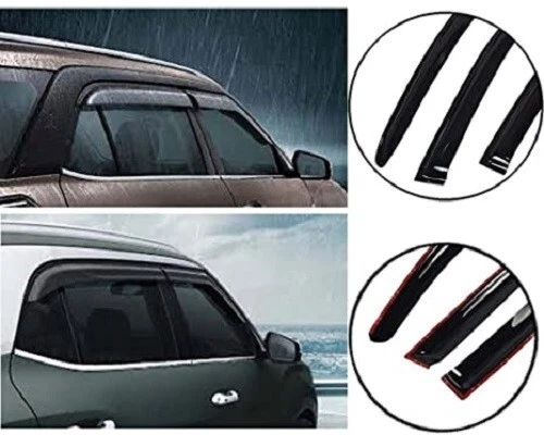 Visera Puerta Viento Lluvia Deflector Negro Compatible para Honda City ZX Año 2002-08 4p Foto 3 de 4