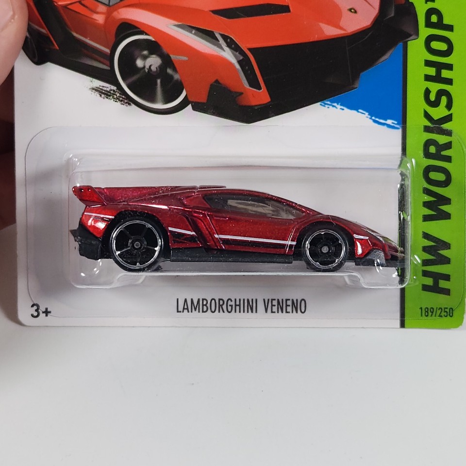 2015 Hot Wheels Lamborghini Veneno HW Workshop Thrill Racers Long Card ...