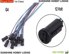 G4 Base Lamp Holder LED bulb Socket Cable Halogen Down Light Fittings Caravan UK