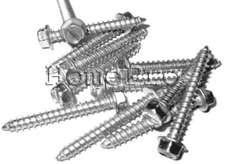 #6 x 2 HEX SLOTTED WASHER HD SHEET METAL SCREWS (100) ZINC SMS  FREE SHIP