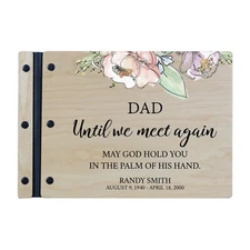 Custom Memorial Funeral Guest Book for Loss of Loved One 12x8 - Until We Meet