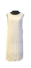 NWT $550 Alice + Olivia Beaded Sheath Dress White Sz M
