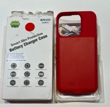 8500 mAh External Backup Battery Case for Phone 16 Pro Red