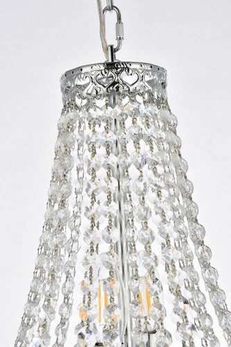 Chrome Crystal Pendant 5 Light Kitchen Foyer Dining Room Chandelier Fixture 14" - Picture 6 of 9