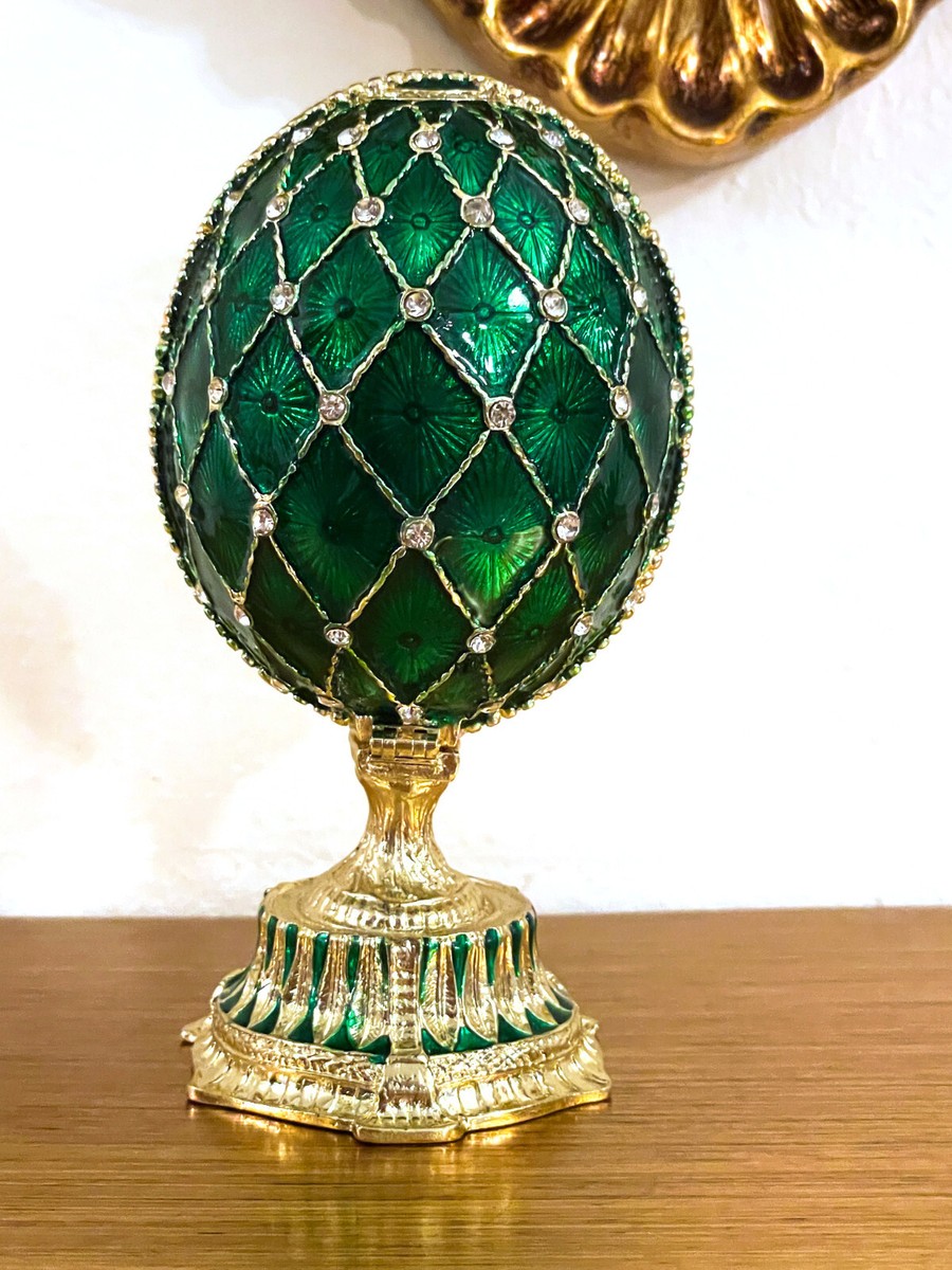 Green Carl Faberge egg Replica Imperial style Fabergé egg Gold