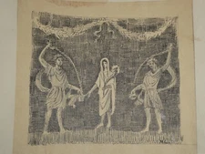 Henri Laffillee Drawing Original Sign the Gods Lares et La Deese OF ABUNDANCE