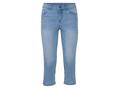 Esmara Damen Capri Jeans Skinny Fit Hose mit hohem Baumwollanteil 5-Pocket-Style