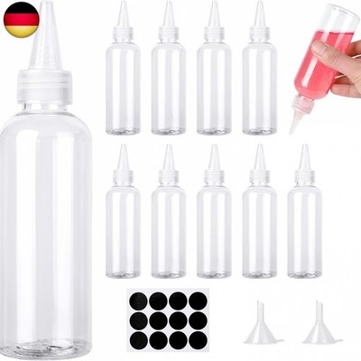 Amentalove Pack of 12 60 ml Plastic Squeeze Bottles, Small Squeeze Bottles,