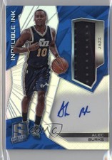 2015-16 Spectra Indelible Ink Materials Silver Prizm 27/60 Alec Burks Auto 0o9