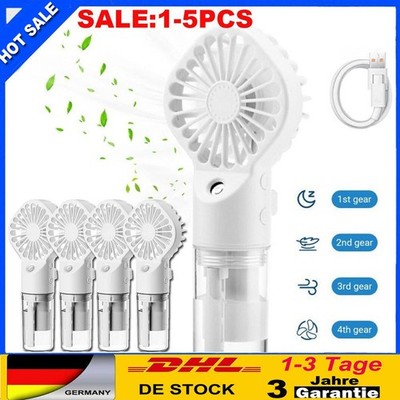 5x Handventilator Wasserkühlung Tragbarer Mini Nebel Ventilator Wiederaufladbar