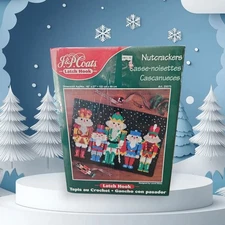 J & P Coats Latch Hook Kit #25075 Nutcrackers 40" x 27" Brand New Rug/Wall Hang