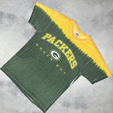 Vintage Green Bay Packers NFL Big Logo Tie-Dye T Shirt 90  s Size Large Crewneck