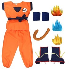 Halloween Set Son Goku Anime Cosplay Jumpsuit Kids/Adults Complete Outfit