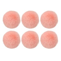 Kunstpelz-Pompons FüR HüTe, 6 StüCk Flauschige Weiche Pelz-Pompons, Hellrosa