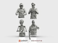3d Model STL Format Digital File German Soldiers  Skeletons Tank Crew WW2