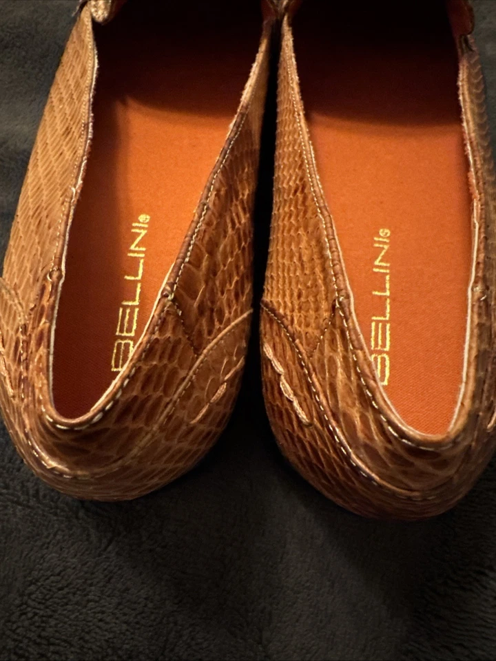 复古 Bellini 女鞋 正品 蛇皮 巴塞罗那 10 码干邑 全新 — 第 2/4 张图片