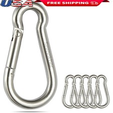 Stainless Steel Snap Hook Heavy Duty Spring Clip Camping Hiking Fishing Gear New