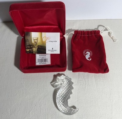 WATERFORD 2004 SOCIETY CRYSTAL SEAHORSE HAND-COOLER PAPERWEIGHT New in Box
