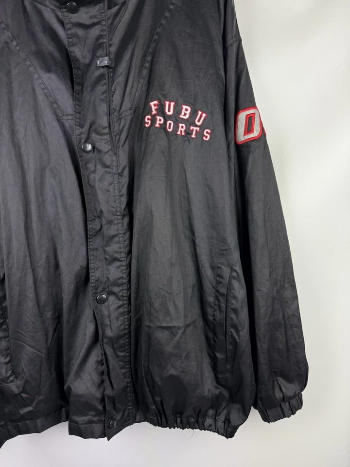 Fubu Sports Vintage Rap Big Logo Hooded Windbreaker Jacket Size 2XL - Image 4 of 4