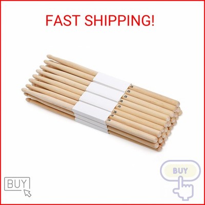 Suwimut 12 Pairs Drumsticks, Hard Maple 2B Wood Tip Drum Sticks, Exercise Drum S