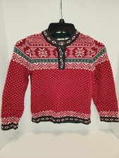 LL Bean Fair Isle Nordic Kids Sweater Size Large 6x - 7