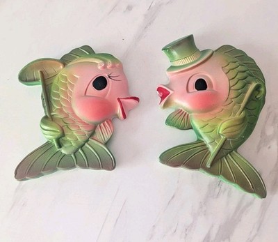 Vintage Miller Studios Anthropomorphic Fish Chalk Ware 