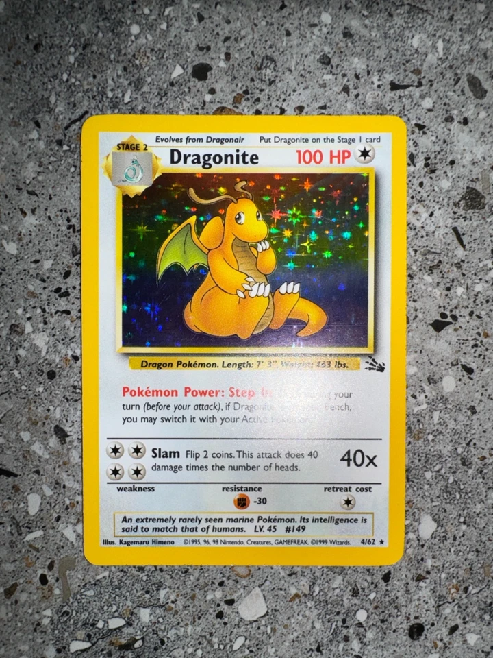 Pokemon TCG Cards Dragonite 4/62 Fossil Holo Rare EXC-NM - Image 4 of 4