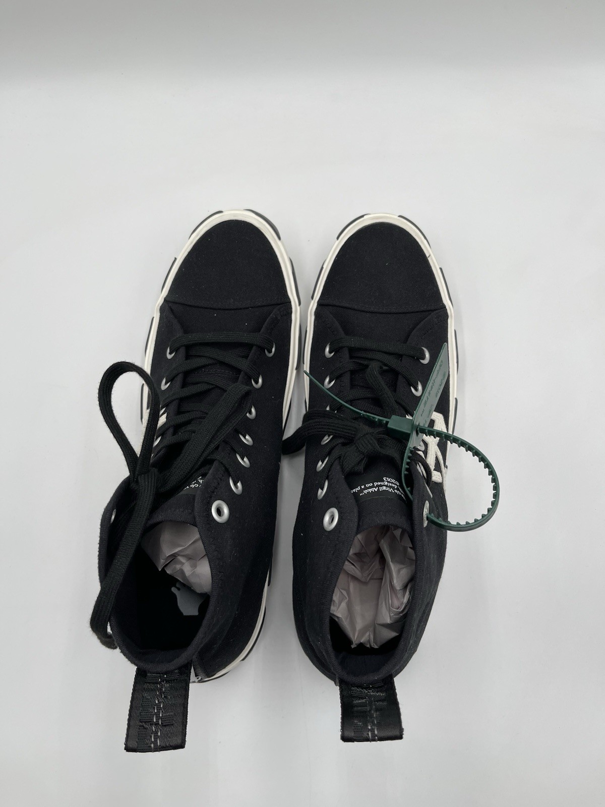 Men’s Off-White Vulc Mid Canvas sneaker in black and white Canvas Size 47 thumbnail 5