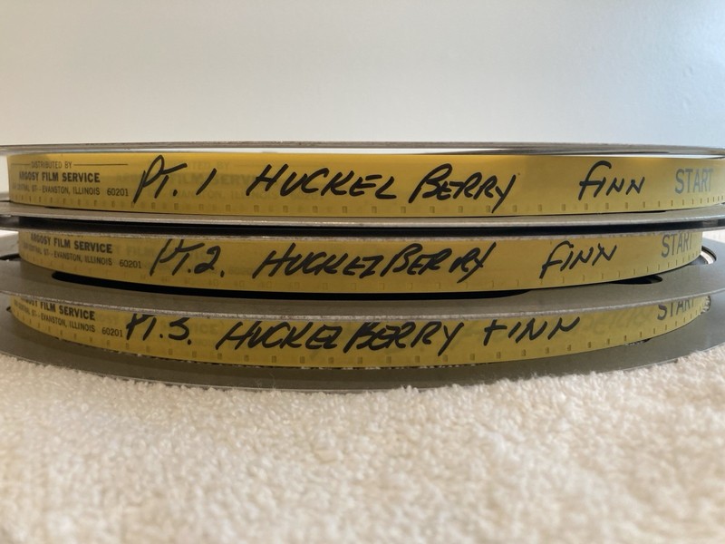 Vintage 16mm film on reel. Huckelberry Finn