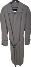 Bill Blass Menswear 40R Gray Trench Coat Zip Out Wool Liner, made in USA